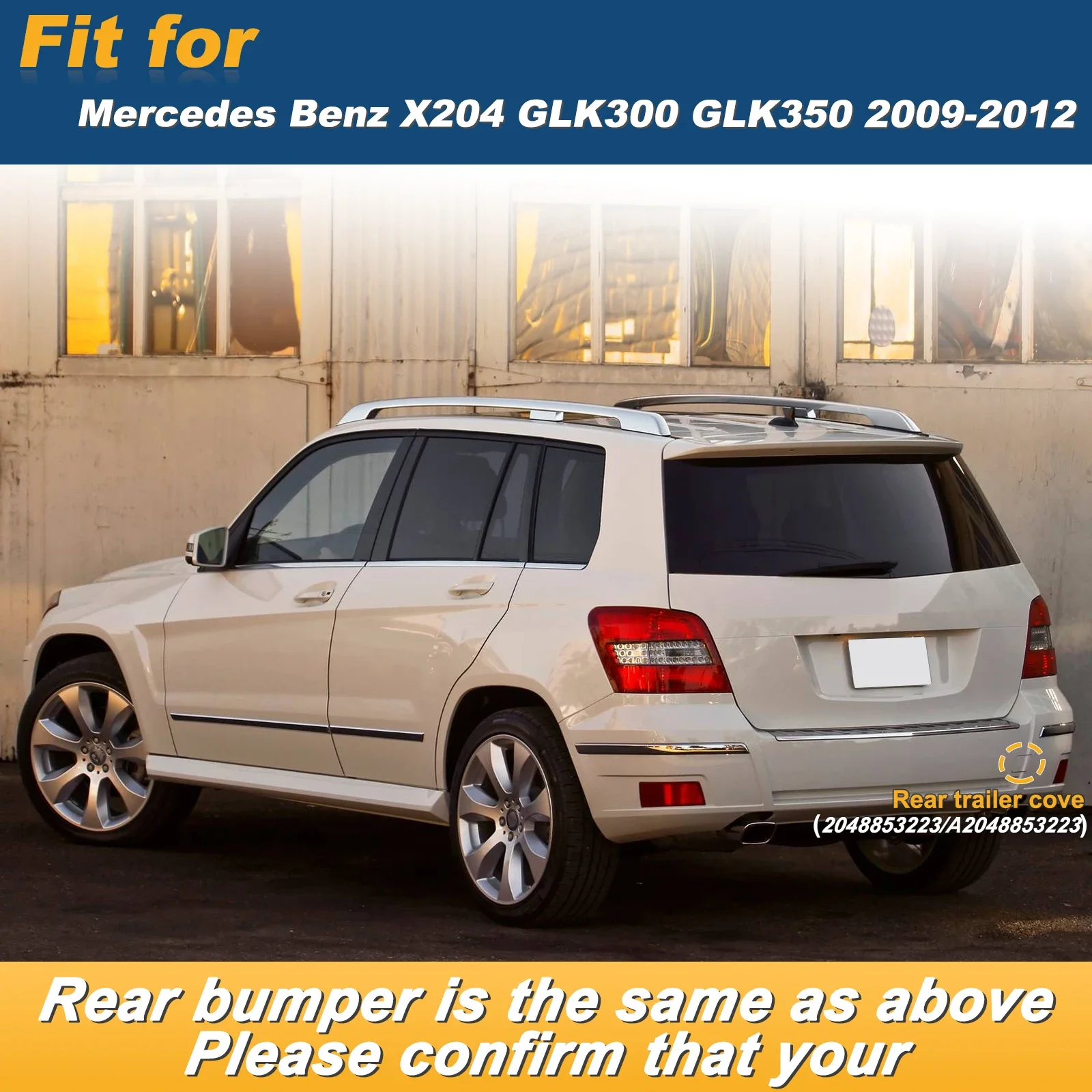 Rear Bumper Tow Hook Cover Passenger Side Parts 2048853223 A2048853223 For Mercedes Benz X204 GLK300 GLK350 2009 - 2012