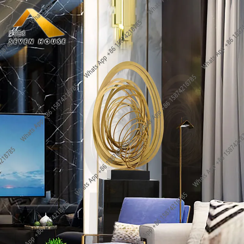Modern light luxury metal ornaments Sculpture artworks Hotel lobby entrance Lucky landing ornaments Home decoration