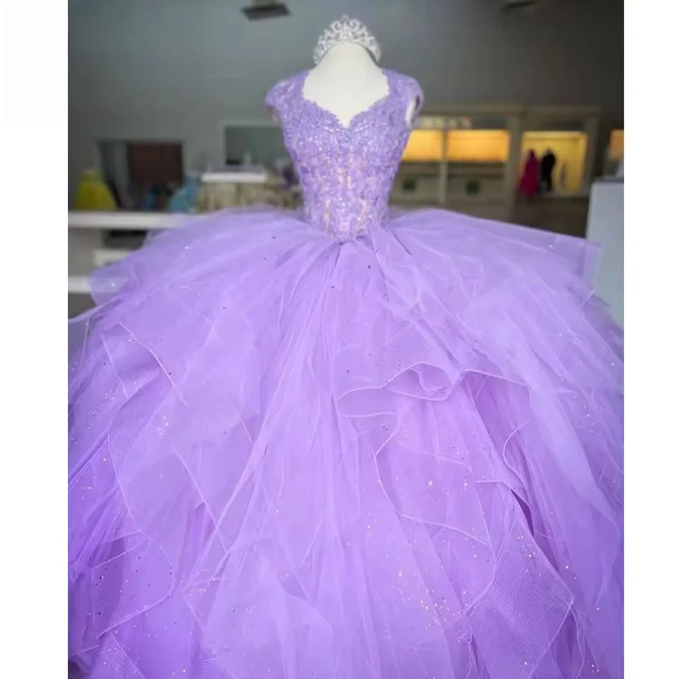 Vestidos de quinceañera Charro lila, vestido de baile con apliques de corazón, vestidos mexicanos dulces 16, 15 años personalizados