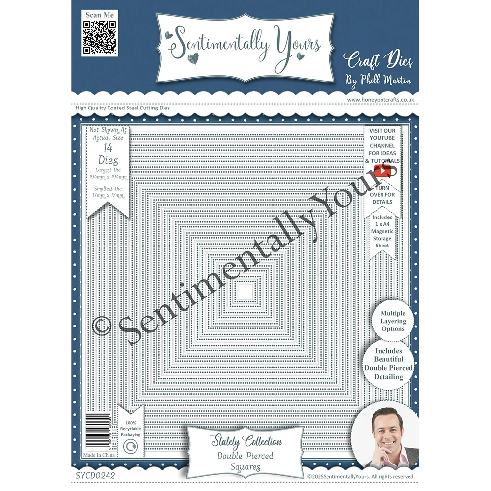 

New Stately Double Pierced Squares Metal Cutting Dies Scrapbooking Decoration Embossing Template DIY Greeting Card Handmade