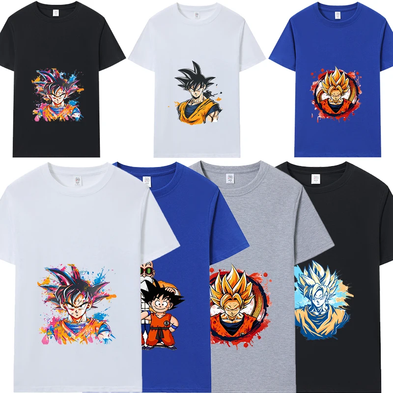 Dragon Ball Men Women Pure Cotton 200g Tshirt Printed Shirt Fitness Oversized Casual Variety Couple Summer Shortsleeved Son Goku