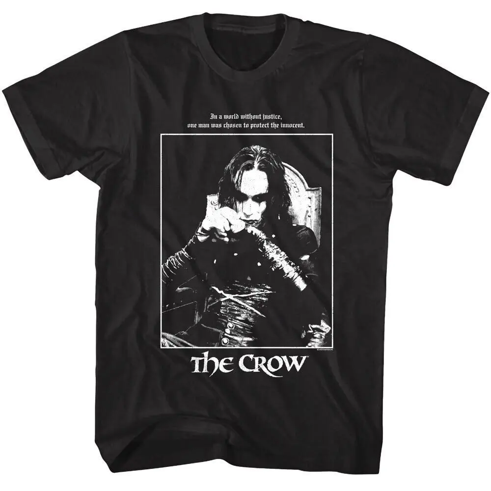THE CROW T-Shirt World Without Justice Eric Draven Quote Tees Summer Men's and Women's Loose and Breathable T-shirt Top