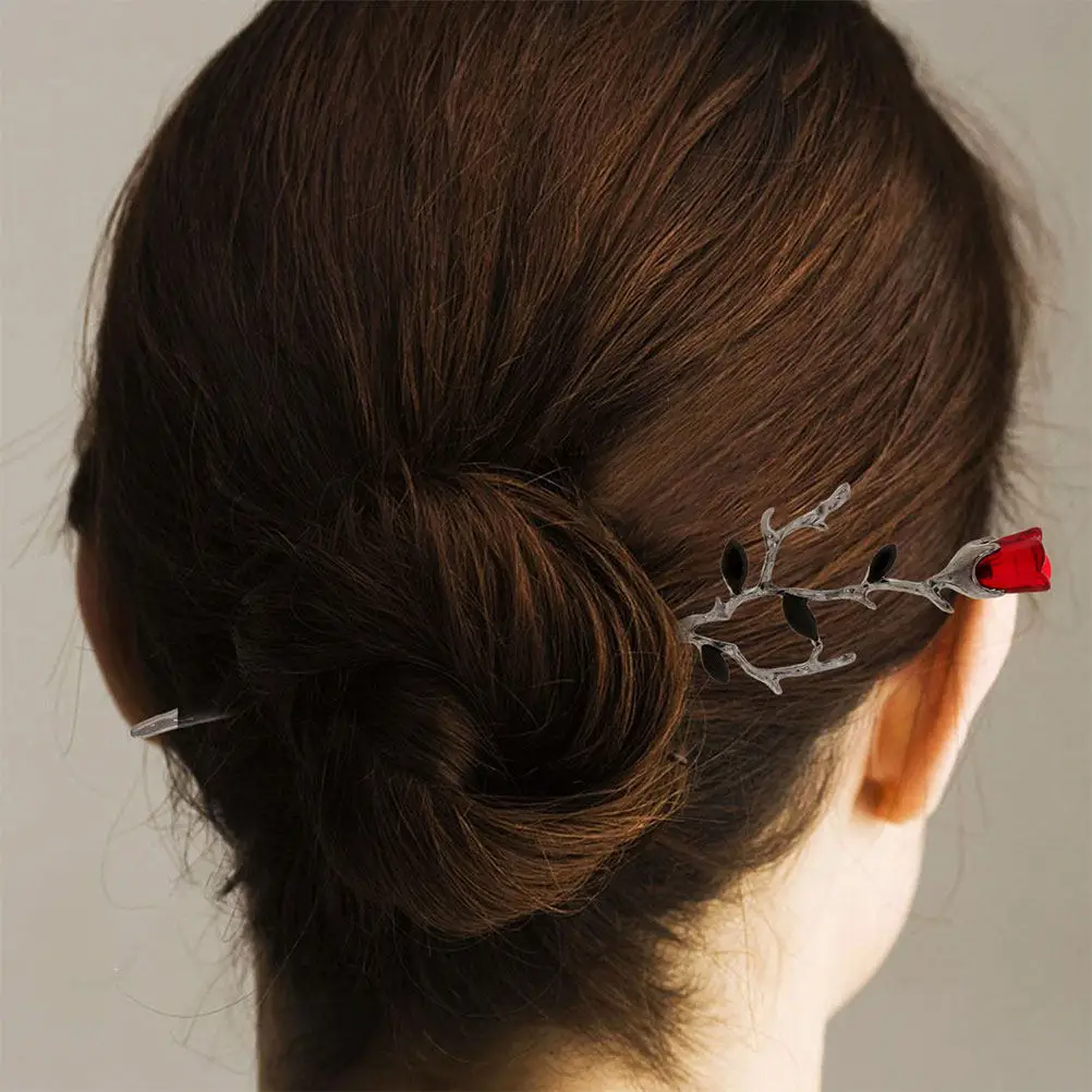 2Pcs Retro Flower Hair Chopsticks for Women Secure Hold Buns Long Hair Accessories Chinese Style Decorative Hairpin