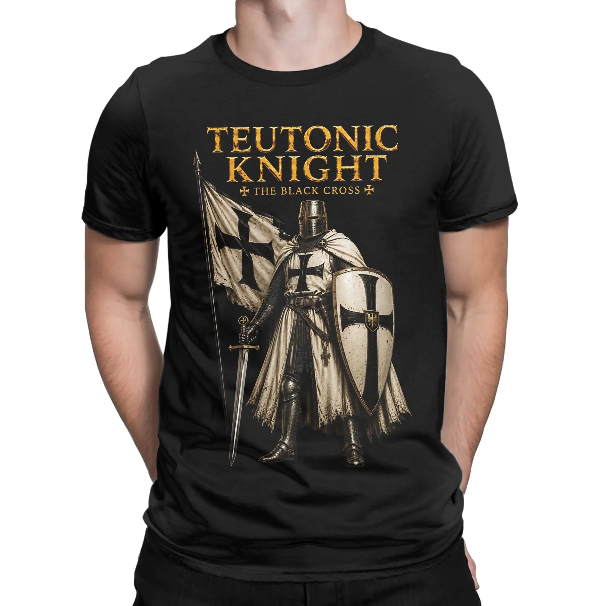 Teutonic Knight Medieval Crusader Warrior Templar Cross Knights Outfit Unisex T Shirts Cotton Tee Graphic Printing  T-shirt