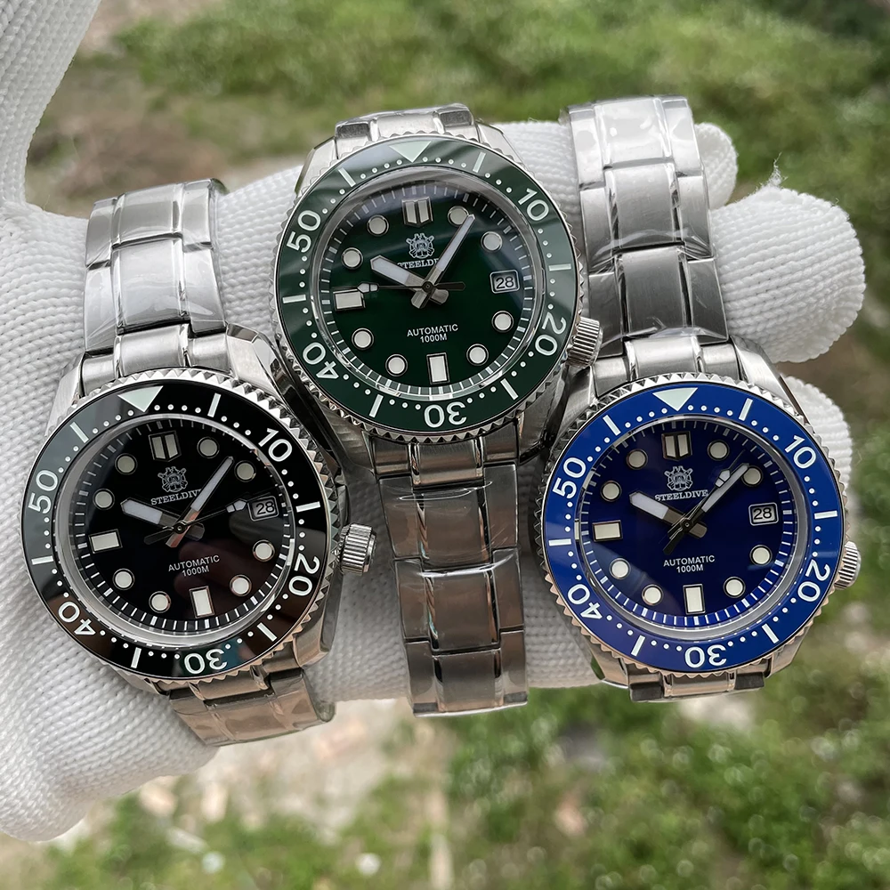 SD1968 STEELDIVE 100atm 1000 meters water resistant diving watches Luminous automatic diver watches 316L stainless steel case