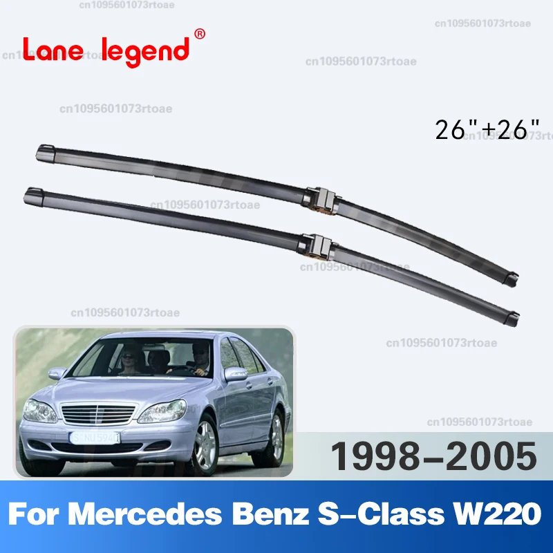 Frontscheibenwischerblätter für Mercedes-Benz S-Klasse W220 1998-2005 2001 2002 2003 2004 Windschutzscheibenbürste 26"+26"
