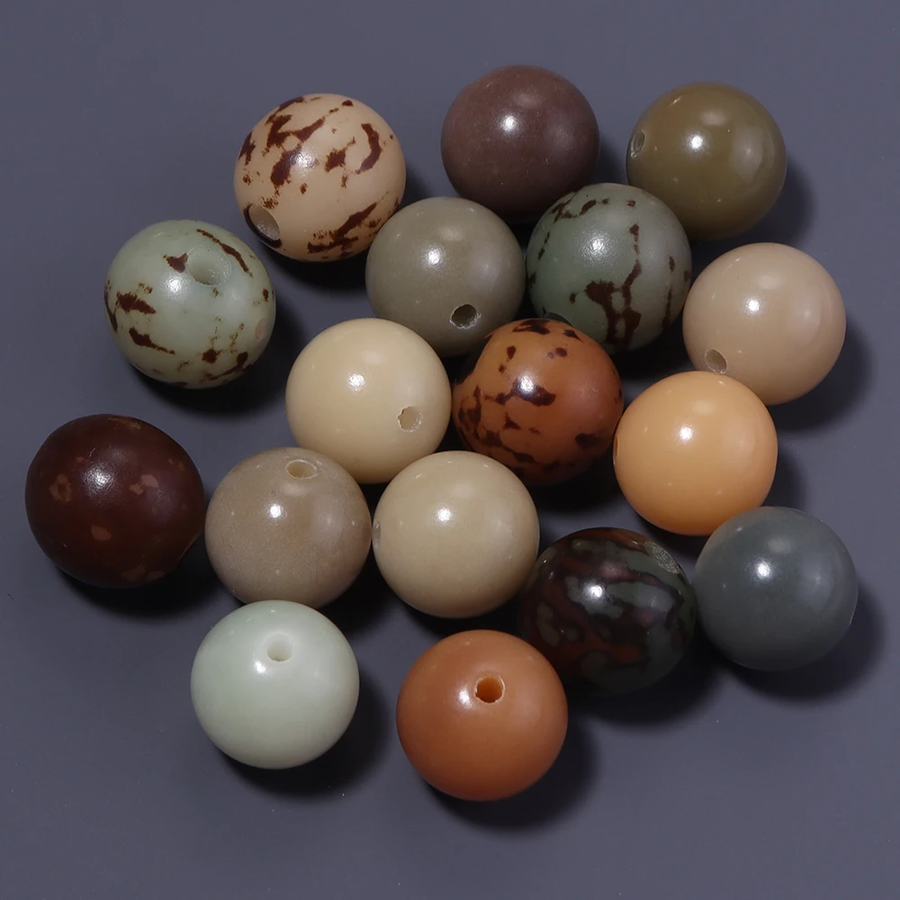 20–50 Stück 12 mm natürliche Bodhi-Perlen aus Holz, glatte, runde, lose, abstandsgewordene Perlen für handgefertigte DIY-Halsketten, Armbänder, Schmuckherstellung – Detail 6