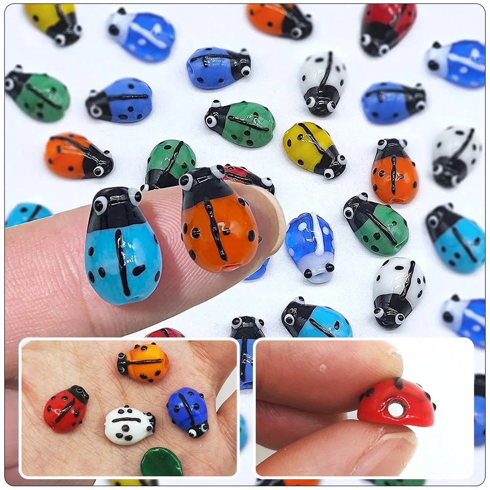 

50 шт., стеклянные бусины в виде божьей коровки, сделай сам, изготовление ювелирных изделий, изысканные бусины ручной работы, декоративные украшения для фестивальных подарков, браслеты