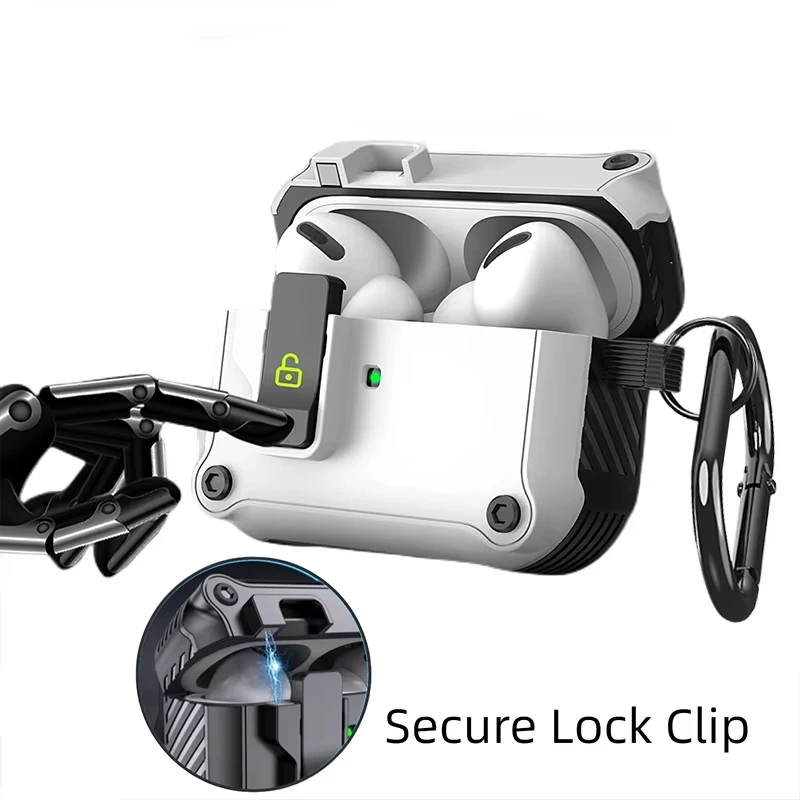 Security Lock Cover for AirPods Pro 2 3 4 Case for AirPods Pro2 Pro 2nd Gen 2023 Case Shockproof Cover For Airpods 4 4th 3 Funda