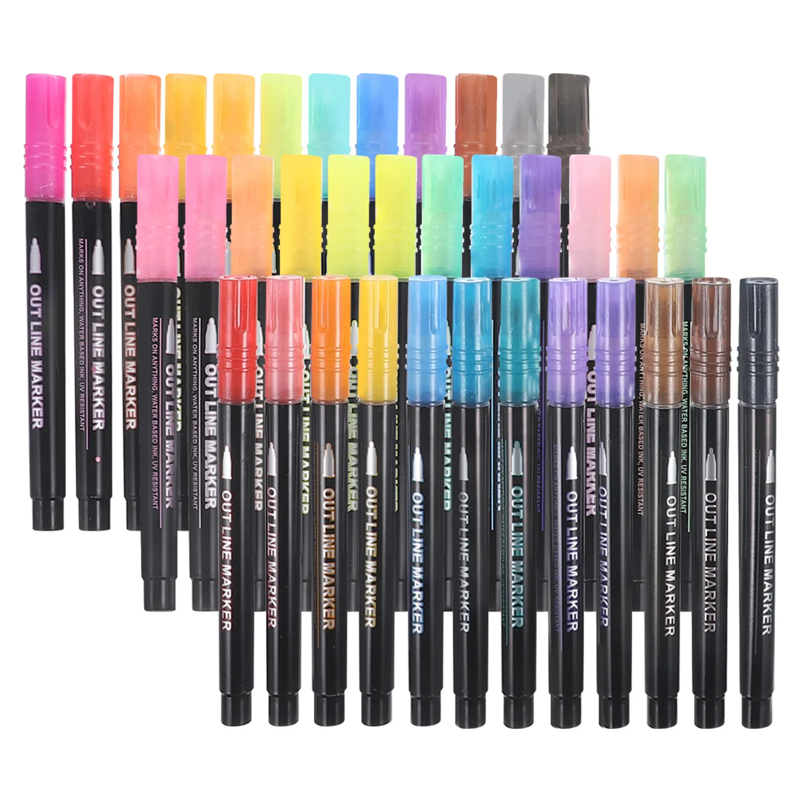 

36Pcs Pens Glitter Highlighters for Reading Emphasis Graffiti Drawing DIY Journal Book Notes Teens Teachers Bulk