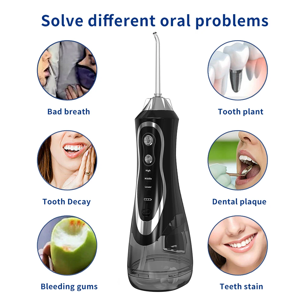 Ipx7 300ml Floss Usb Home Powerful Travel Teeth Cleaner Cordless Electric Portable Oral Irrigator