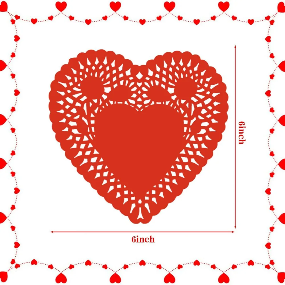 100 Heart Shaped Lace Paper Doilies Elegant Placemats For Birthday Celebration Event Supplies Dessert Table Liners