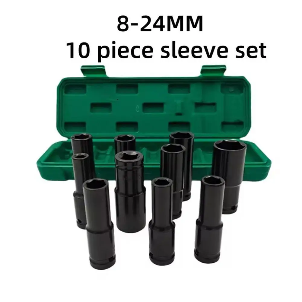 

Набор удлиненных шестигранных головок Набор глубоких головок 6-точечный набор ударных головок с шестигранной конструкцией и портативным чехлом для хранения для ремонта автомобилей