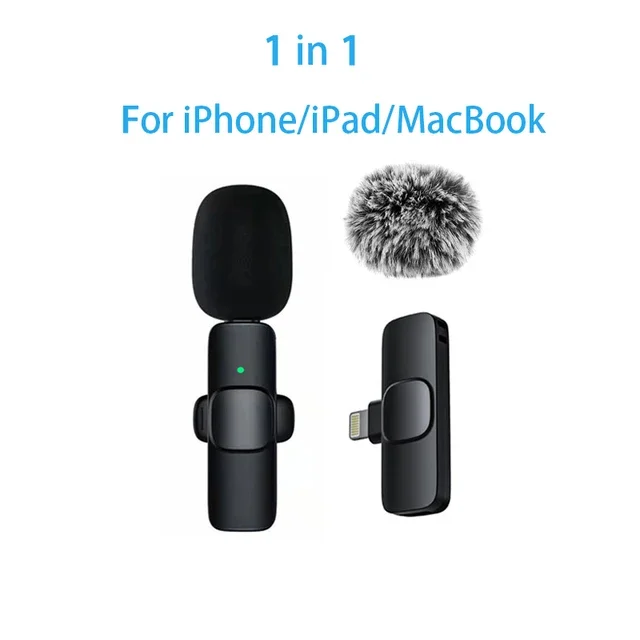 Lavalier Microphone 2.4G Wireless Portable Audio Video Recording Mini Mic for iPhone Android Live Broadcast Gaming Phone