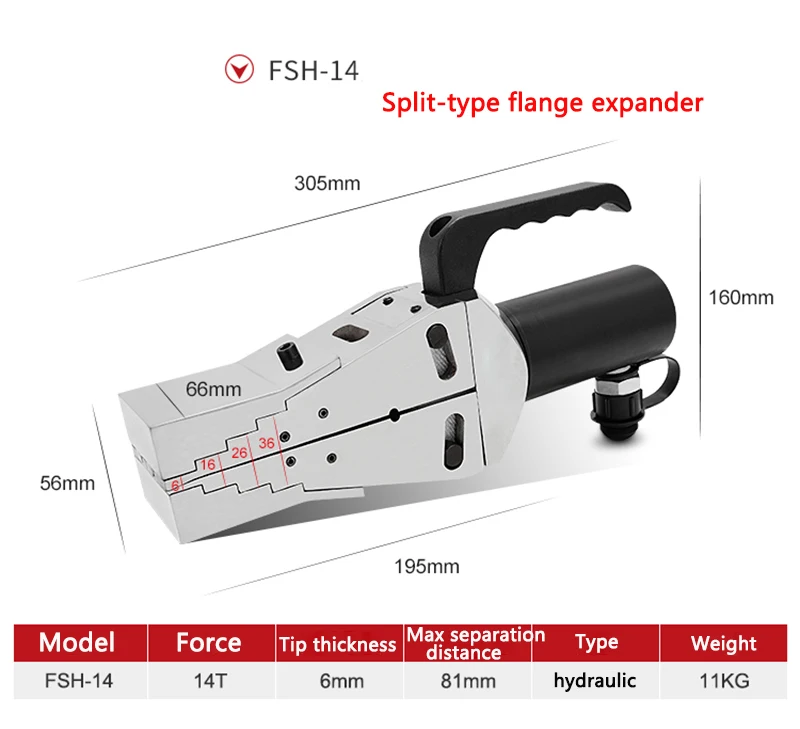 Hydraulic flange separator expander FS-14 Multifunctional extension tool Mechanical flange expander, Split-type flange expander