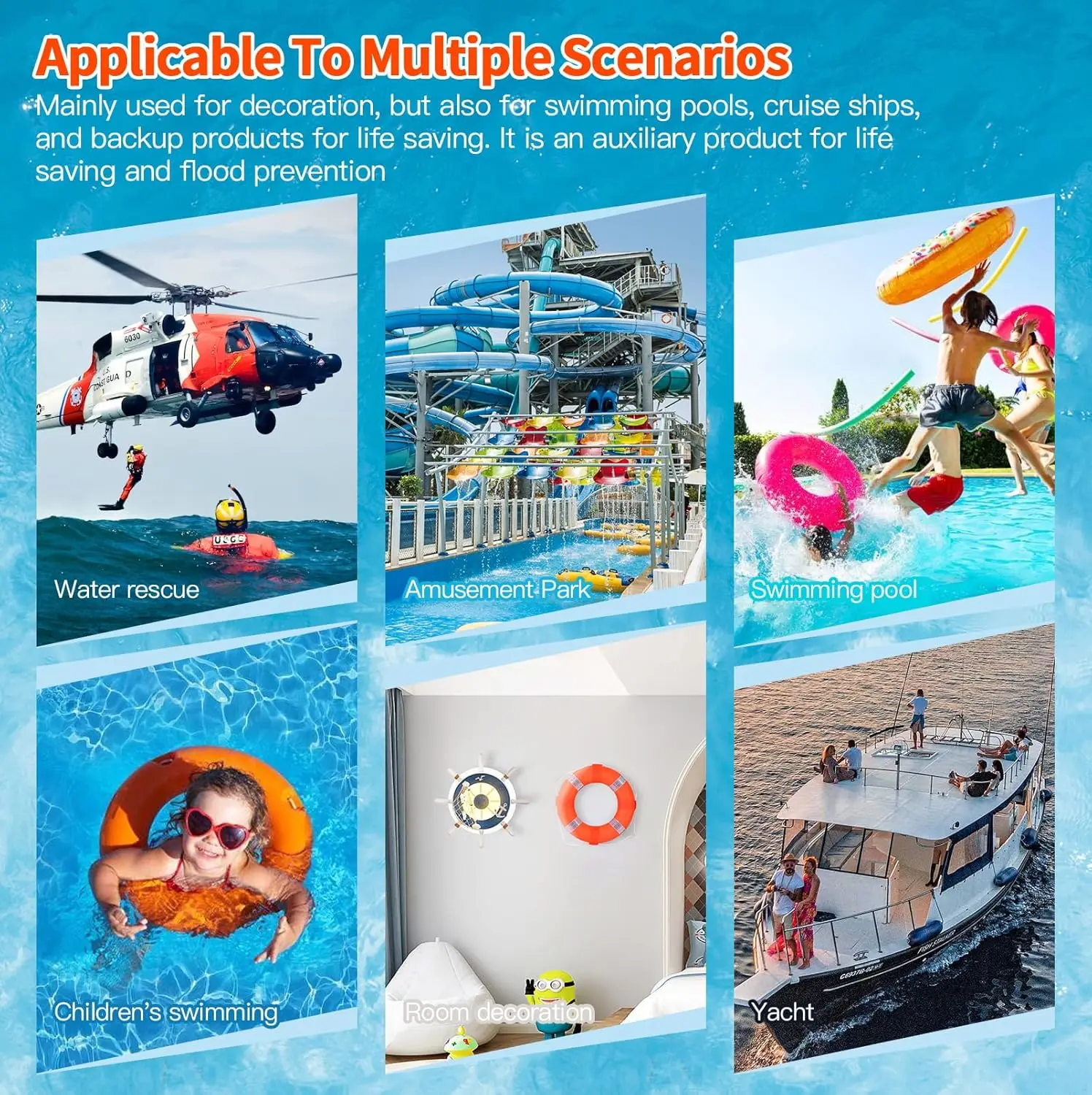 20인치 50cm 수영장 안전 구명 링 - 수영장 벽 장식용 수영 폼 링