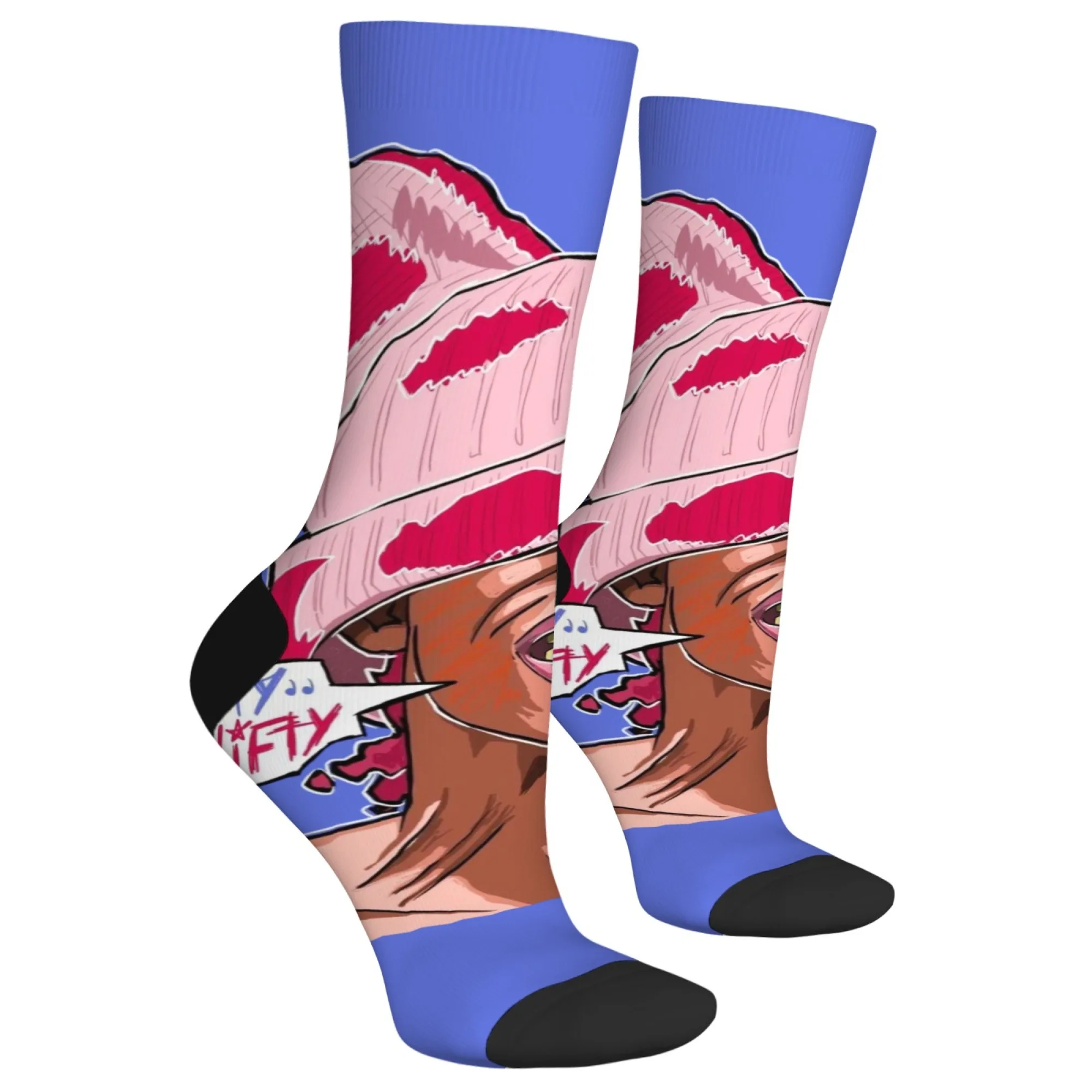 Novel Harajuku retro American comic book style printed men's socks comfortable breathable non-slip crew socks party casual socks
