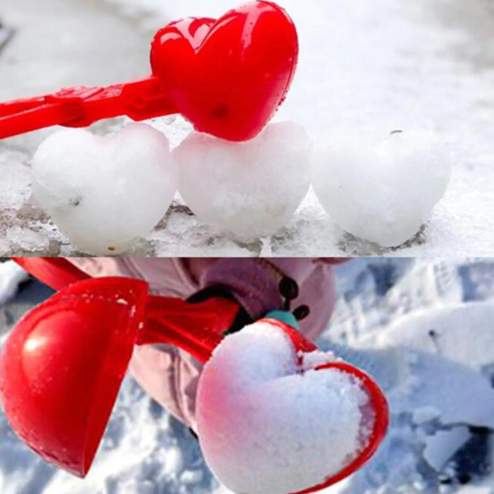 Outdoor Heart Snowbal Maker Clips Kids Children Adults Beach Snow Making Winter Games Toys