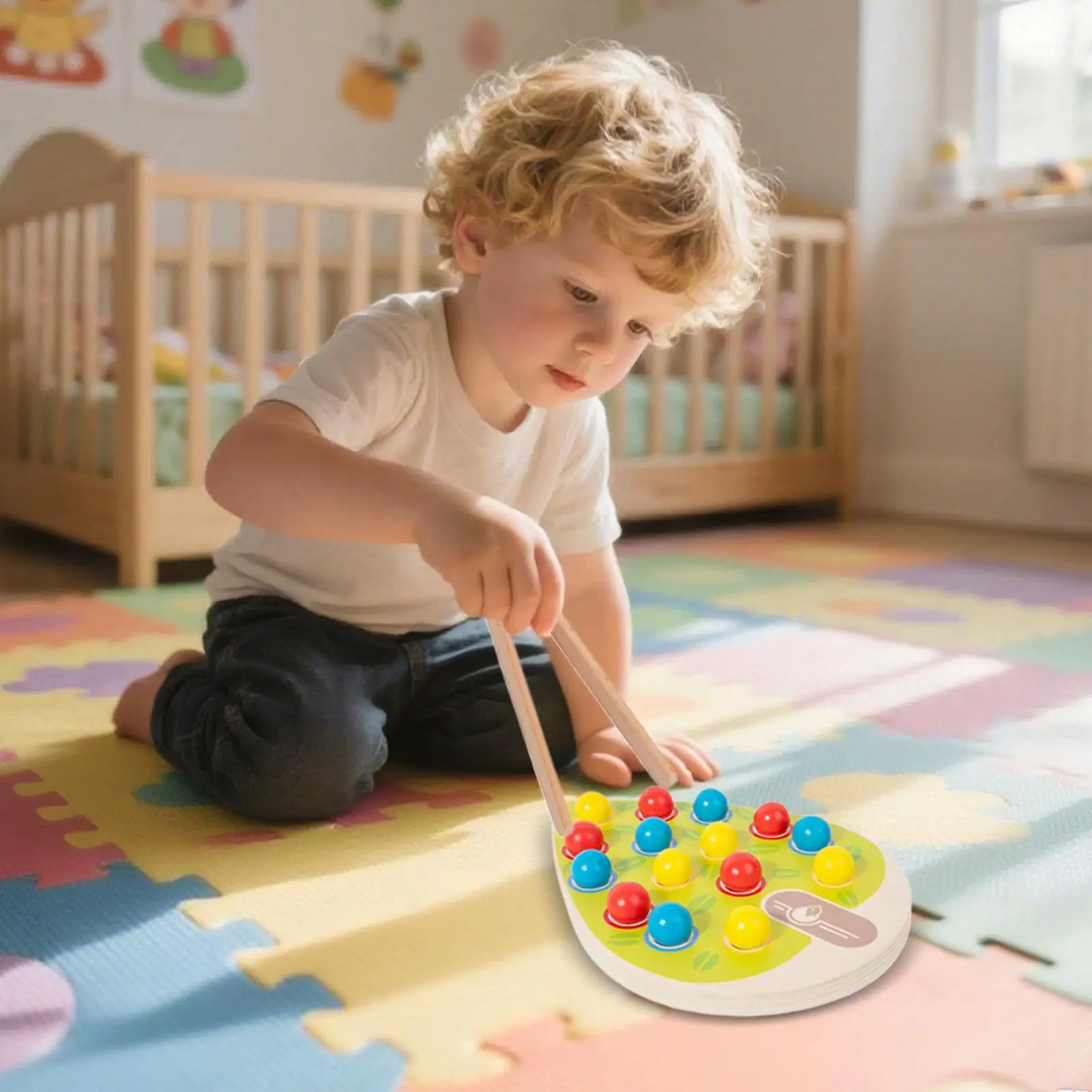 لعبة خرز اللوحة للأطفال، خرز لوحة خشبية، نشاط فرز الألوان، لعبة مطابقة تفاعلية، تطوير المهارات الحركية الدقيقة لـ