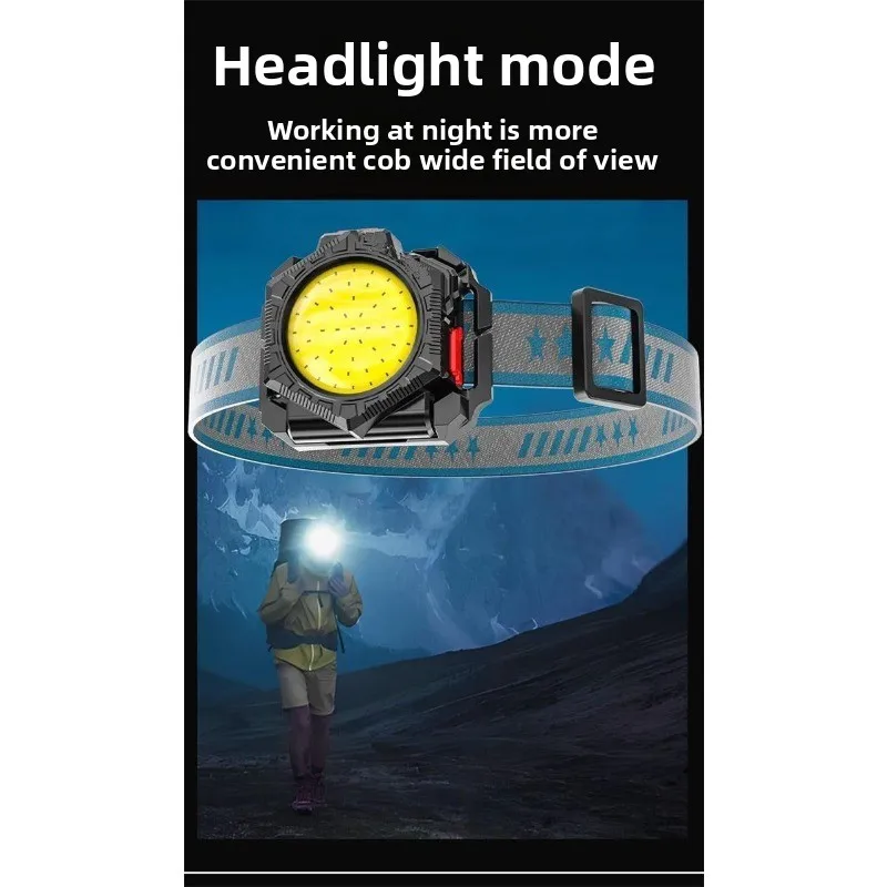 Strong Light Flashlight Multifunctional Outdoor Night Run Waist Bag Wrist Red Light Emergency Charging