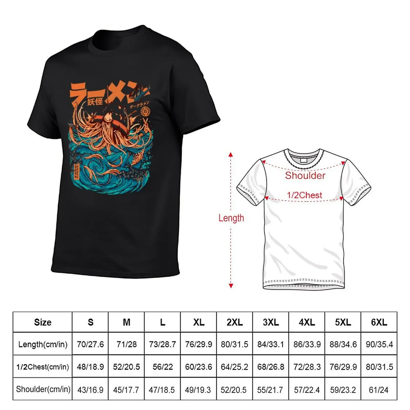 Dark Great Ramen off Kanagawa T-Shirt cotton graphic tees oversizeds mens big and tall t shirts