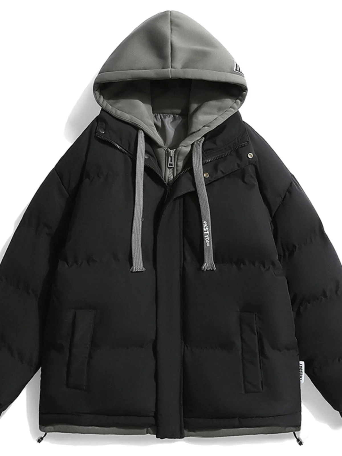 

Collaboration Men's Puffer Jaet 2023 Loose Large Size Thiened Hooded Cotton Warmth Bread Sle Casual Winter Outerwear