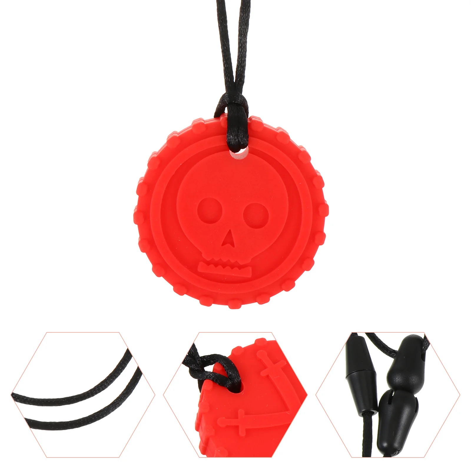 

Skull Shape Silicone Teether For Babies Toddlers Newborns Chewable Sensory Necklace Molar Relief Teething Pain Baby Molar