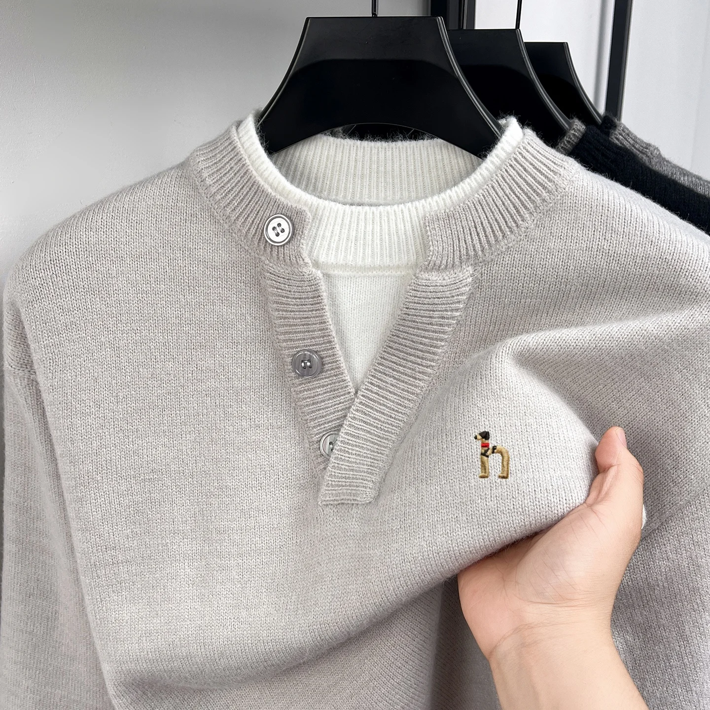 Роскошный бренд вязанный подде – обзор и цена Men'S Fashion V Neck Sweater