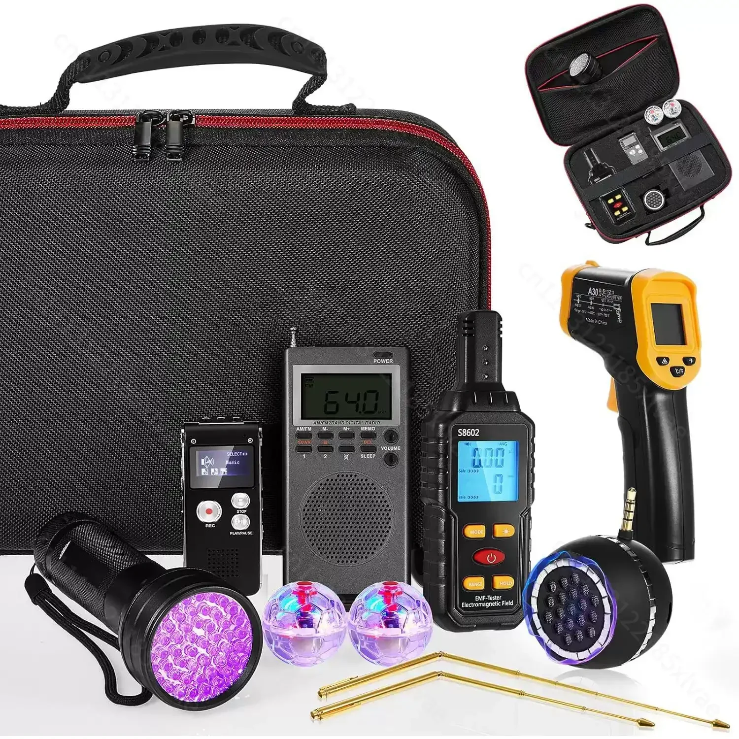 11Pcs Paranormal Investigation Kit, EMF Meter, Recorder, Multi-function Ghost Hunting Research Tool Set