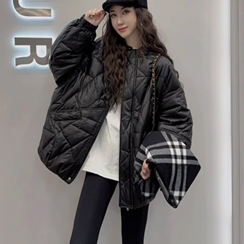 Ele round Ne down Jaet Leather Coat Women's 2024 Winter New Irregular ape European Sle Faionable Real Leather Top