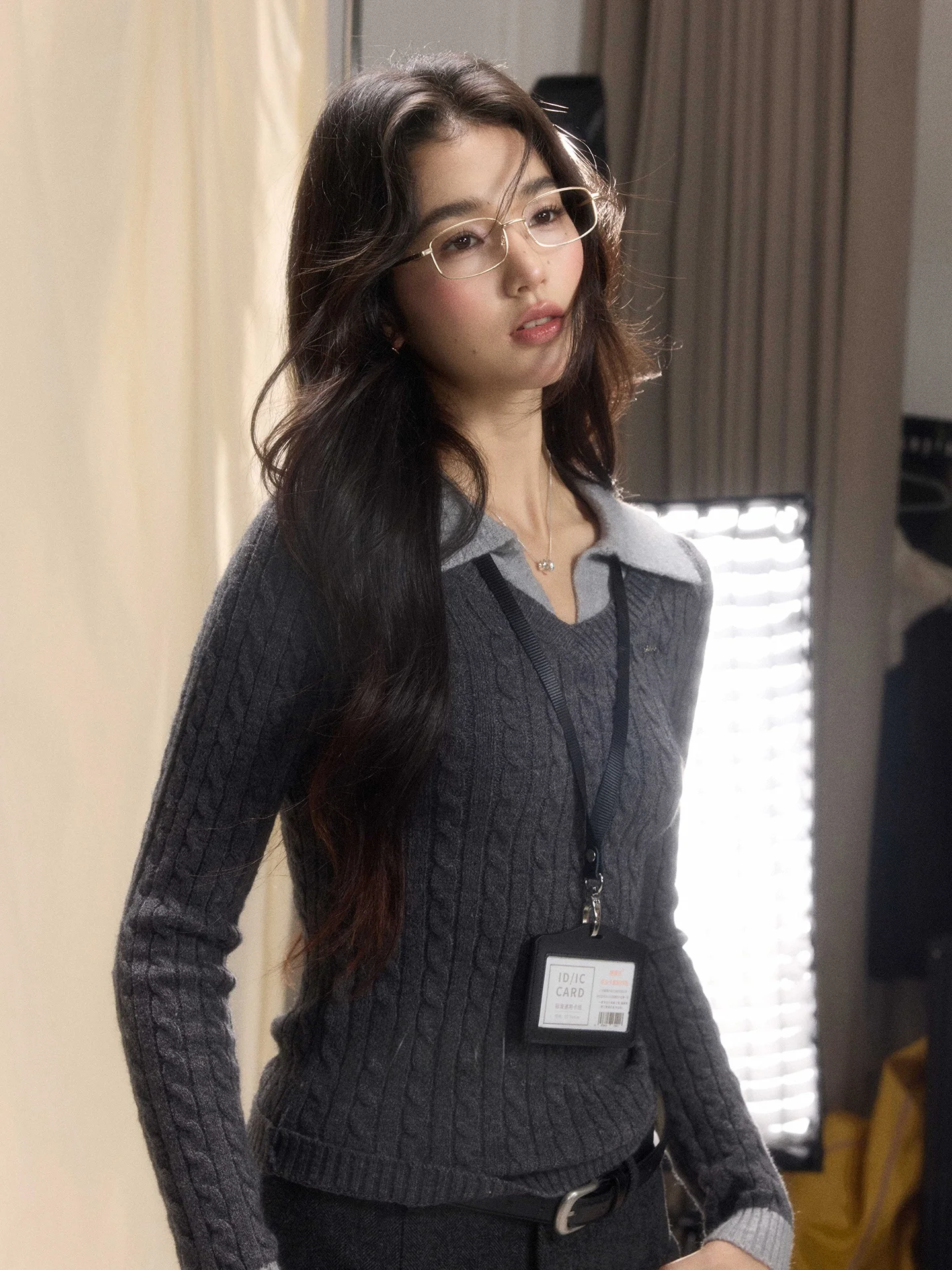 

Faionable Commute Color Blo Ne Knitted Sweater Women's V Ne Twisted Top Design Breathable Long Sve Casual Wear