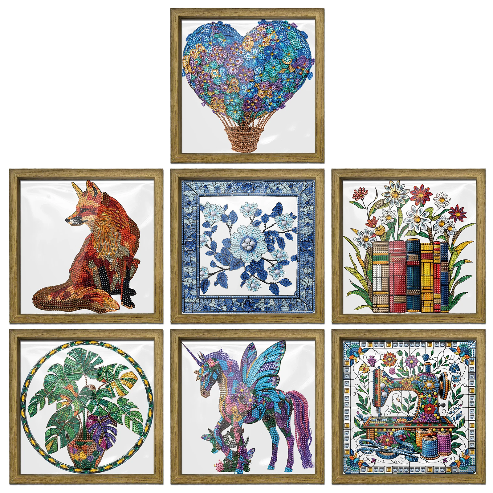 

Romantic Gift Special Shaped 5D DIY Partial Drill Diamonds Paintings Gem Art 23x23cm Single-Sided Drill for Adults Home Decor