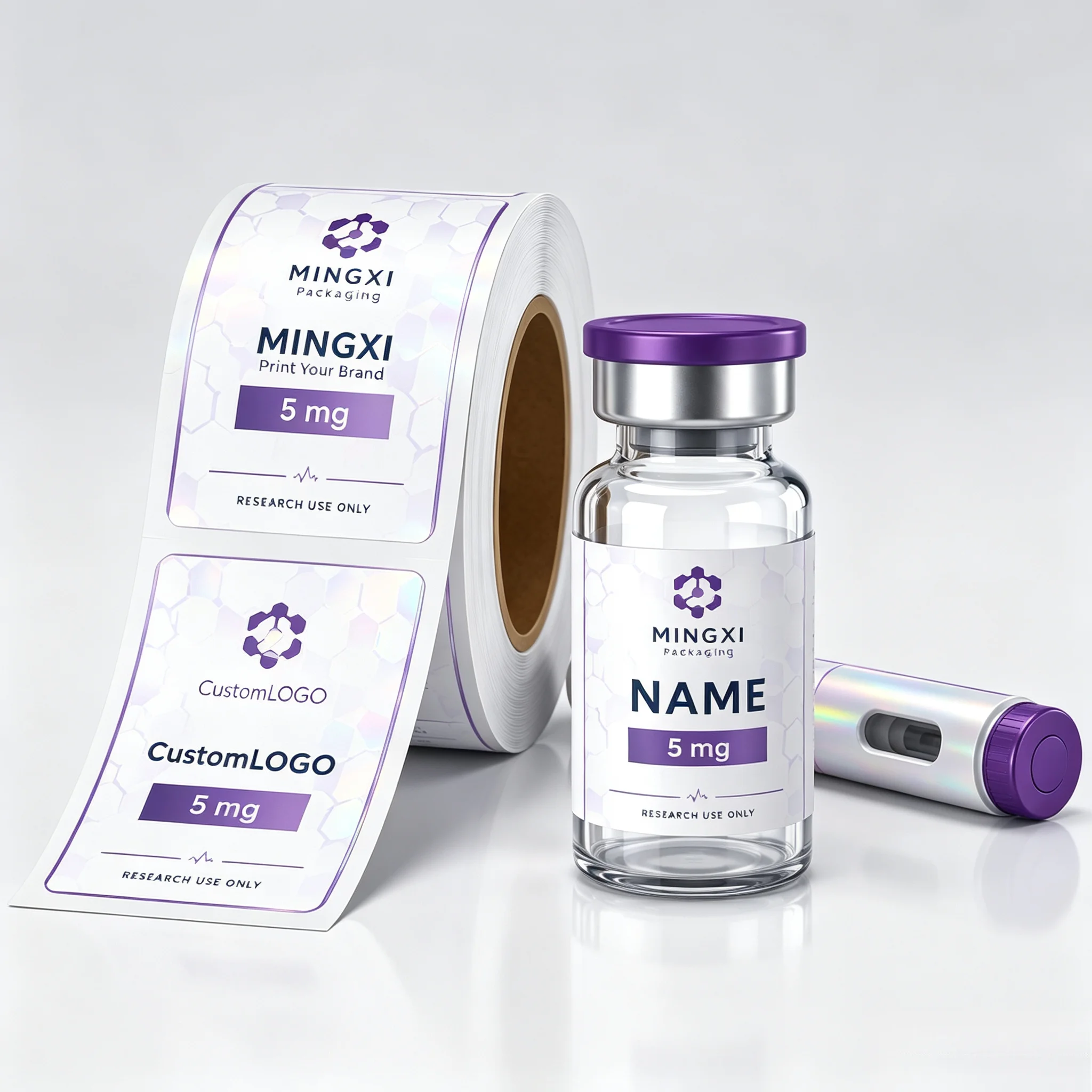 3ml Peptide Product Craft Custom Labels,Bottle Stickers for Peptide Injection Pen With Strong Tack