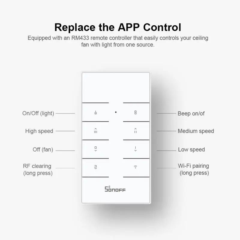 SONOFF IFan04 واي فاي مروحة سقف والتحكم في الضوء Ewelink APP RF عن بعد 433mhz RM433 سرعة المروحة قابل للتعديل دعم أليكسا جوجل