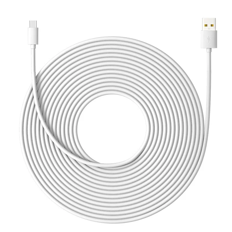 Cable de datos tipo C, dispositivo de cámara de monitoreo, Cable de carga, Cable de alimentación de carga tipo C ultralargo, 3M, 5M, 6M, 8M, 10M, 10M, 12M, 14M