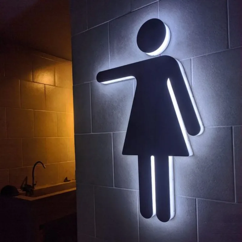

Stainless steel acrylic toilet sign bathroom light door sign toilet toilet sign