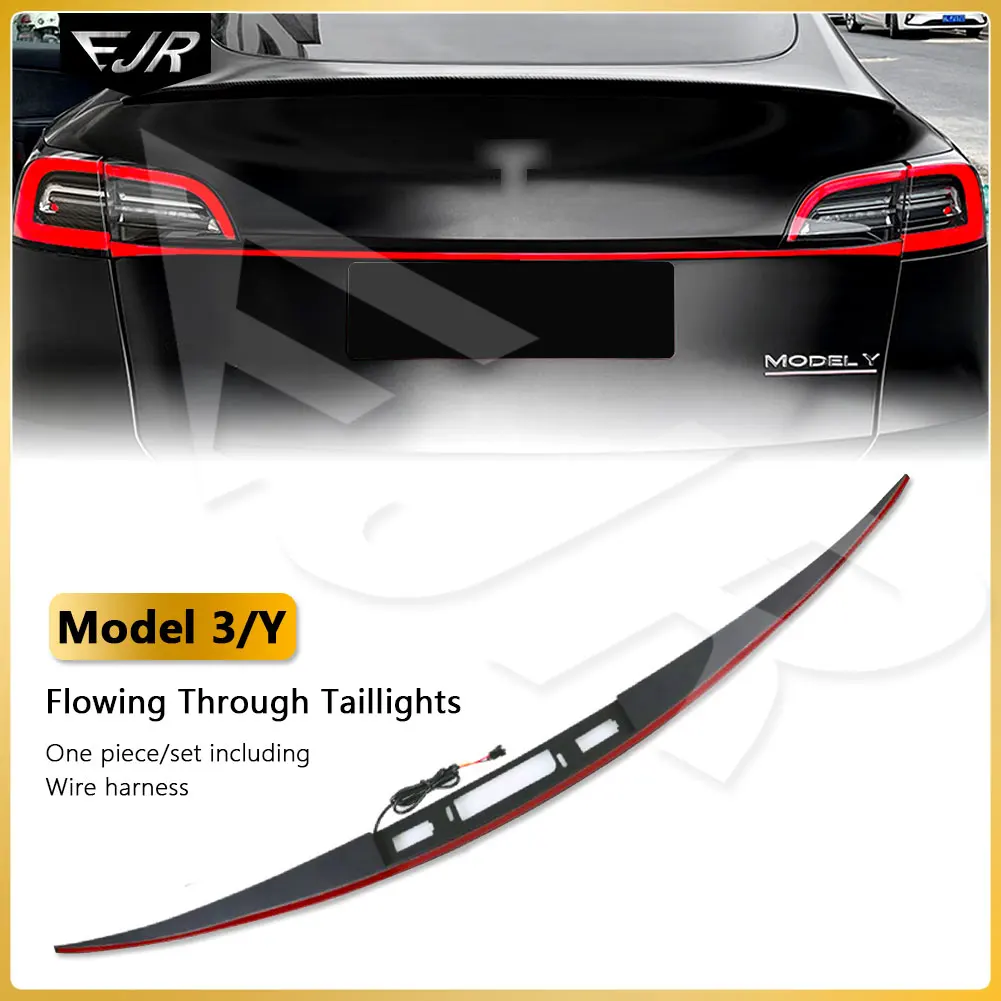 For Tesla Car Model Y 3 2019-2023 Through Taillight Dynamic Tail Rear Light Strip Upgrade And Modification Decoration M3 Y