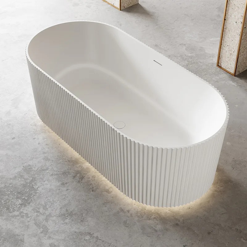 

Wave vertical striped acrylic bathtub Home independent hotel B & B bathtub