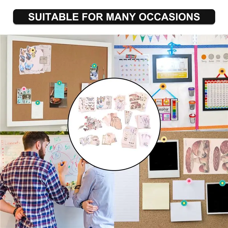 (ˉ﹃ˉ) 400Pcs Scrapbooking Supplies Journaling Vintage Scrapbook Stickers Adhesive Scrapbook Washi Stickers for Album Art Craft
