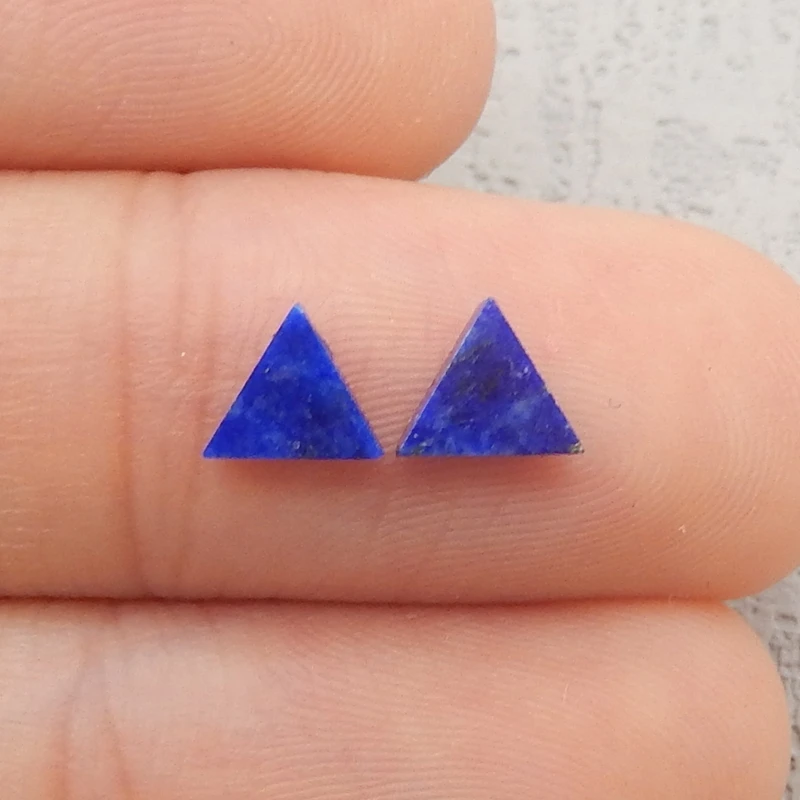 天然石ラピスラズリ三角形カボションビーズ、DIYジュエリーアクセサリー、5x3mm、0.2g、ファッション
