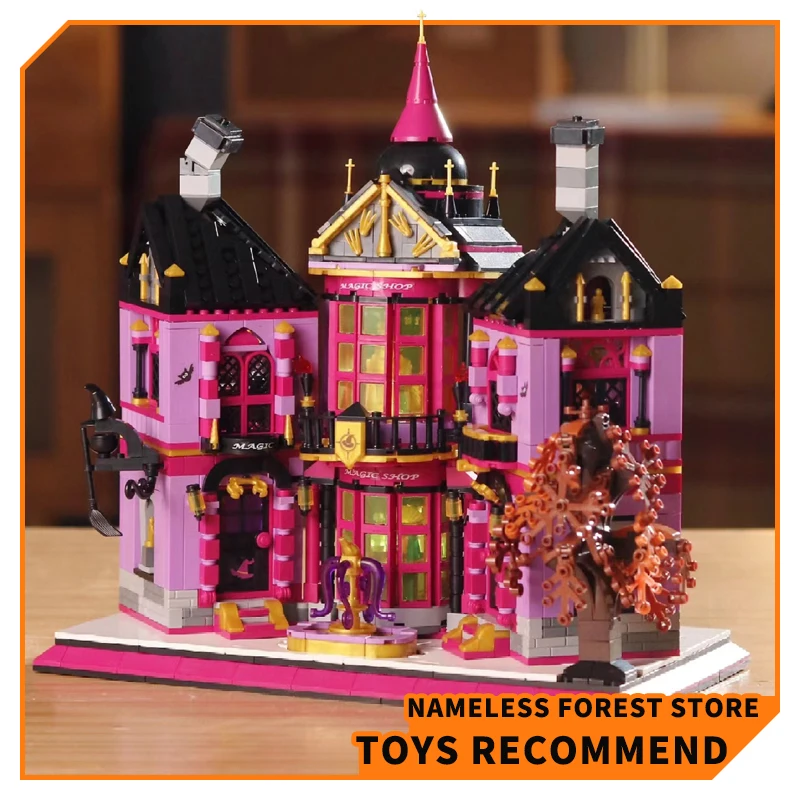 NEW Magic City View Store Micro Building Blocks 3D Model Haunted House MOC Bricks Halloween Gifts Adult Children Puzzle Toys DIY