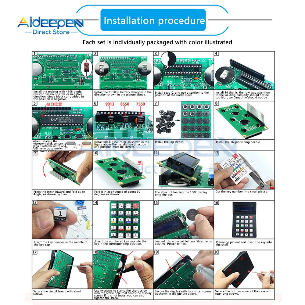 LCD1062 Kalkulator z ekranem DIY Zestaw elektroniczny 51 Mikrokontroler Szkolenie Eksperyment Produkcja Zestaw do lutowania