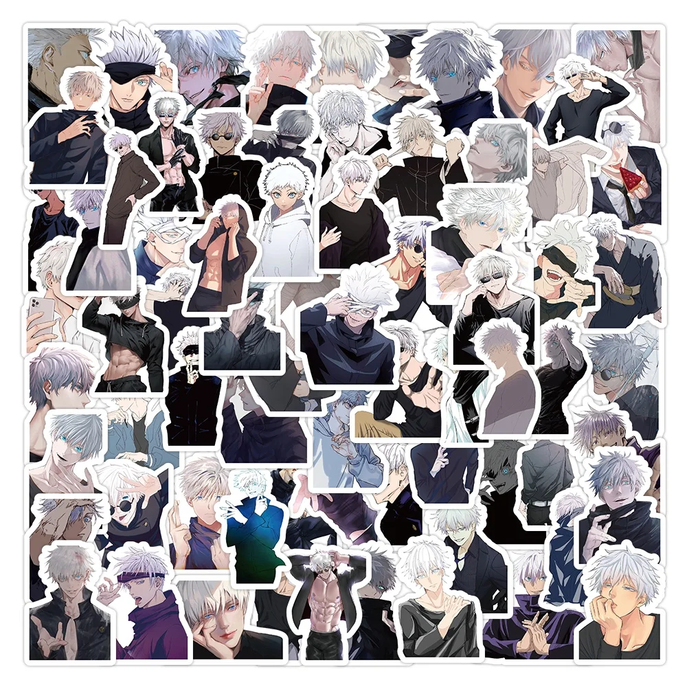 100 قطعة أنيمي Jujutsu Kaisen Satoru Gojo الكتابة على الجدران ملصقات للأمتعة جراب هاتف محمول دفتر الشارات الاطفال هدية
