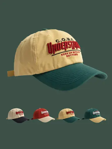 New Big Head Sports Hat Women Versatile Embroidery Contrasting Baseball Cap Men Outdoor Leisure Sunshade Adjustable Hip-hop Hat