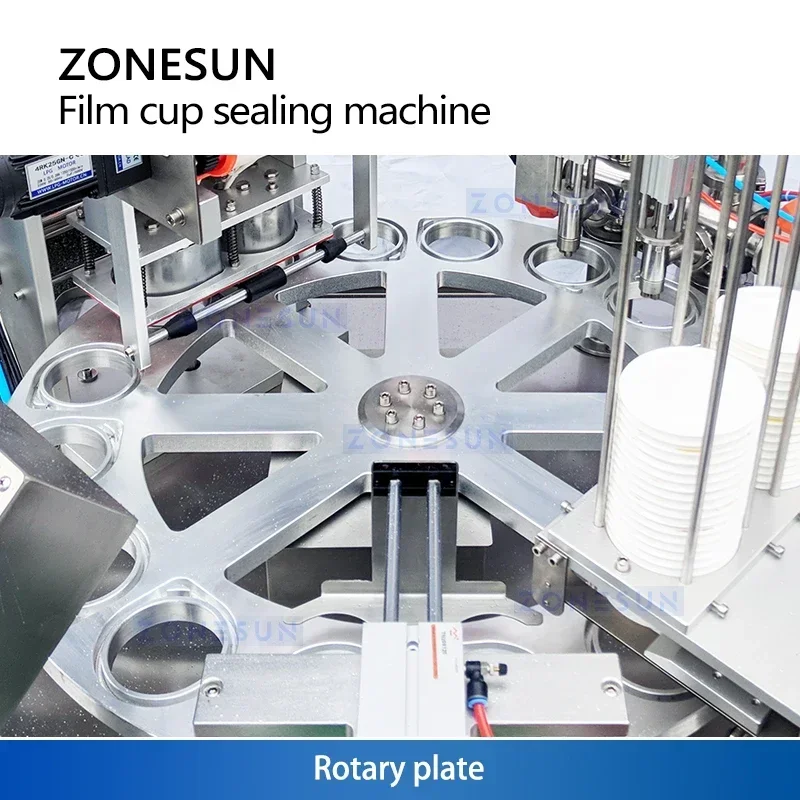 Zonesun Riempitrice automatica per tazze Riempitrice rotativa per tazze Macchina per sigillare tazze di yogurt ZS-AFS1800