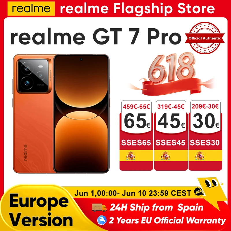 Realme GT 7 Pro Smartphone 5G versión Global Snapdragon 8 Elite 6,78 »120Hz pan…
