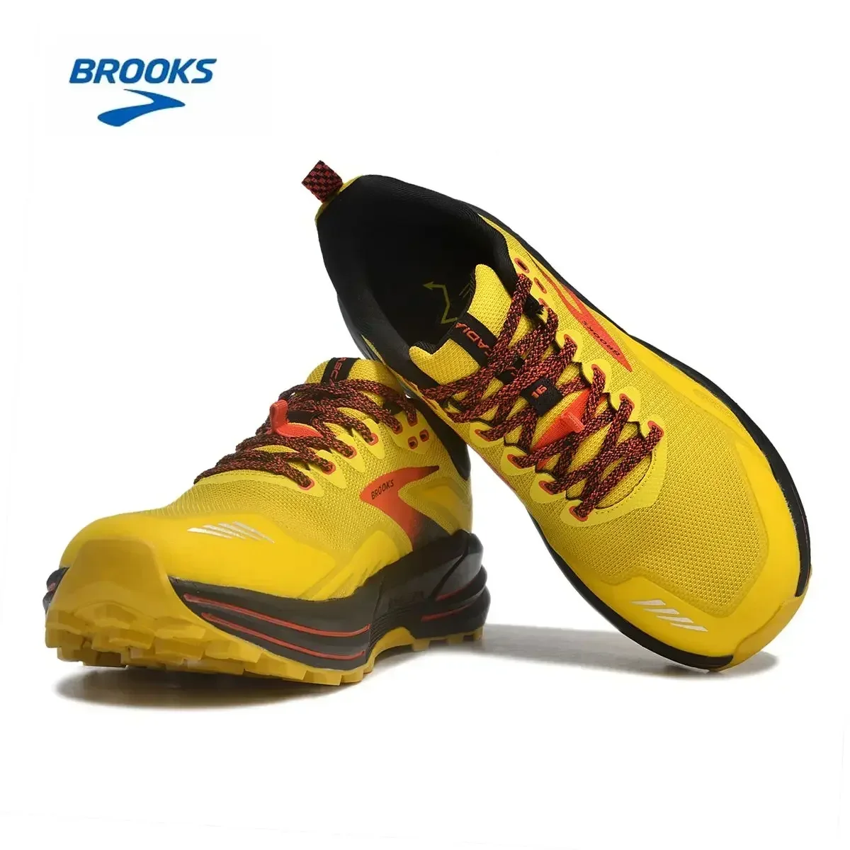 BROOKS-tênis de corrida casual para homens e mulheres, tênis de treinamento esportivo de estrada de longa distância, branco, marrom amarelo claro, cascadia 16