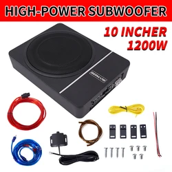 Max 1200W 10inch car seat high-power subwoofer 12V car dedicated super subwoofer, ultra-thin subwoofer seat distribution and ins