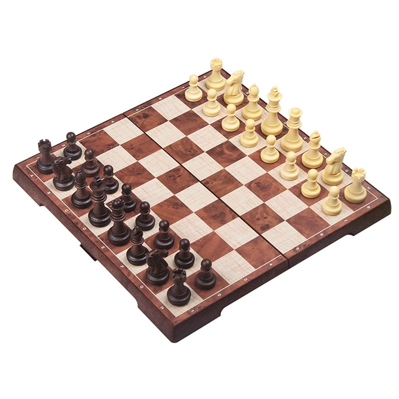 

Plastic Chess Set Folding Magnetic Large Board With Pieces Interior For Storage Portable Board Game Chess Pieces Set