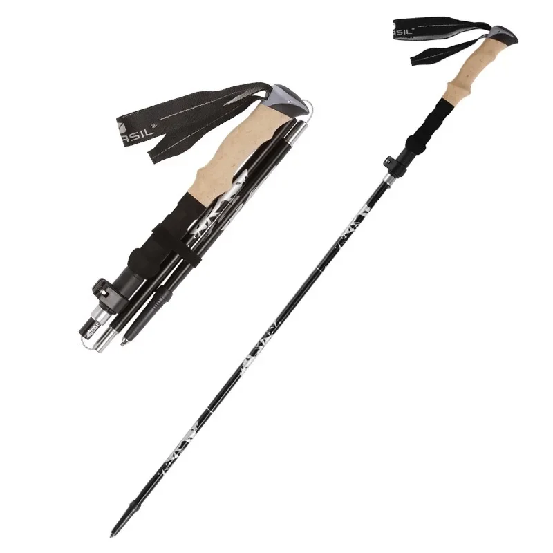 

Ultralight Aluminum Alloy Trekking Poles, Walking Stick, Trail Running, Hiking Poles, Folding Telescopic Baton, 5 Section